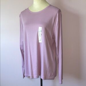 Croft & Barrow Purple Long Sleeve Relaxed Tee
